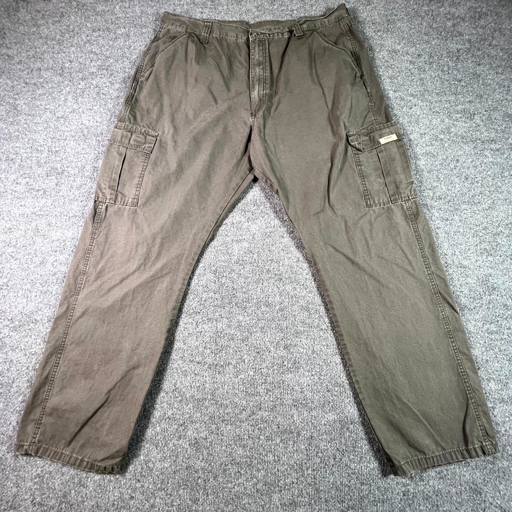 Wrangler Cargo Pants Men's 40x32 Olive Ripstop Relaxed Fit Utility Comfort Work